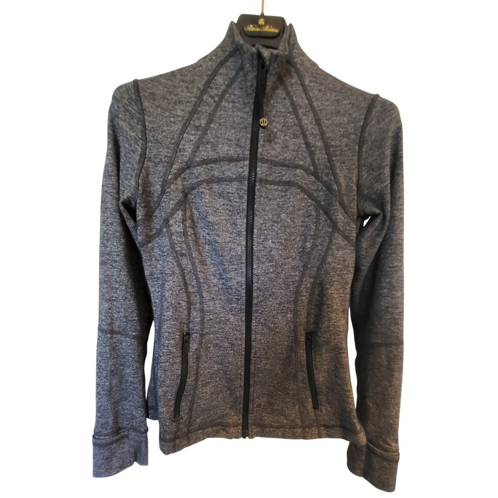 Women's Lululemon Black/Gray Full‎ Zip Jacket - Size 8
